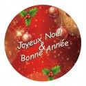 Chaks 90485, Sachet 20 décos carton rondes 5cm Noël et Nouvel An, Rouge 