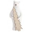 Chaks 90877, Ours Polaire Barry Blanc avec Sapin 9cm