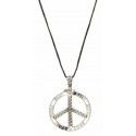 Collier Peace & Love métal Argent gravé