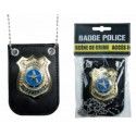 Party Pro 91251, Badge Police en métal doré (collier)