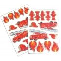 Party Pro 913200, Lot 2 Planches de 25 stickers Pompiers