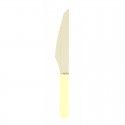 Party Pro 913233, Sachet de 8 couteaux en bois manche jaune pastel