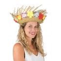 P'TIT Clown re95424, Chapeau Paille hawaïen avec Fleurs