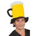 CHAPEAU chope de bière jaune