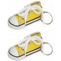 Sachet de 2 porte-clés Baskets 7,5cm en tissu, Jaune