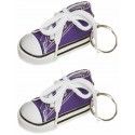 Sachet de 2 porte-clés Baskets 7,5cm en tissu, Lilas