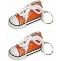 Sachet de 2 porte-clés Baskets 7,5cm en tissu, Orange