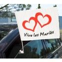 Drapeau de voiture Vive Les Mariés 45cm