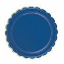 Party Pro 91316, Sachet de 8 assiettes festonnées Bleu