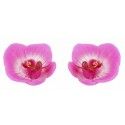 Lot 2 BOUGIES FLOTTANTES 7,2cm forme fleur d'orchidée, Fuchsia