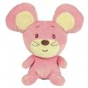 Doudou Souris grosse bouille 15cm, rose