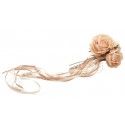 Chaks 12610-04, Bouquet de 3 Roses avec rubans, rose d'Ambre