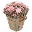 Chaks 12625, Déco Grand Bouquet Carré vertical Roses Louise 17cm