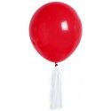 Kit de 6 Ballons Pompons ® blanc/ROUGE