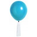 Kit de 6 Ballons Pompons ® blanc/TURQUOISE