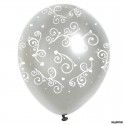 Sachet de 8 ballons décos Arabesques, métalliques Argent