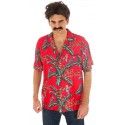 Chaks C4397L, Chemise Magnum à fleurs adulte Rouge, taille L