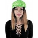 Party Pro 8650120, Casquette Disco sequin néon Vert