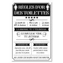 Toile Règles d'or Toilettes 23x34cm