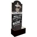 Décapsuleur mural MERITE SA BIERE en bois 30cm