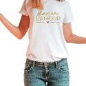 T-Shirt Maman d'Amour, blanc taille M