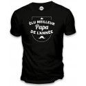 T-Shirt Élu Meilleur Papa de l'Année, noir taille L