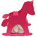 Ballotin CHEVAL A BASCULE avec plexi, Fuchsia