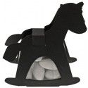 Ballotin CHEVAL A BASCULE avec plexi, en Noir