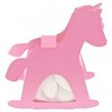 Ballotin CHEVAL A BASCULE avec plexi, Rose pastel