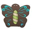 Ballotin papillon avec plexi CHOCOLAT, décos bleues