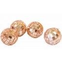 Sachet de 4 petites Boules disco 3cm, Rose Gold