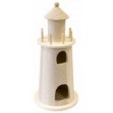 Grand Phare marin rond en bois naturel 20,5cm