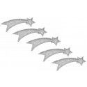 Lot de 5 Etoiles Filantes pailletées 7cm en résine, Argent