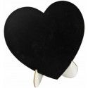 Centre de table Coeur ardoise en bois 18cm noir