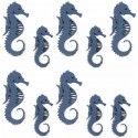 Sachet de 10 confettis Hippocampes Bleus en bois