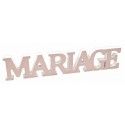 Lettres MARIAGE en bois 5x25cm, métallisé Rose Gold