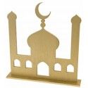 Déco Silhouette Mosquée en bois doré sur socle 19cm