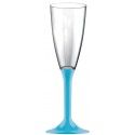 20 flutes champagne, pied turquoise