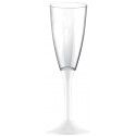 20 flutes champagne, pied blanc