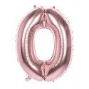 Ballon mylar 86cm CHIFFRE 0, Rose Gold