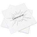 Sachet de 20 Serviettes Communion en papier 33x33cm, Blanc/Argent