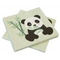 Sachet de 20 Serviettes Panda en papier 33x33cm