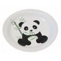 Paquet de 6 Assiettes Panda en carton 18cm