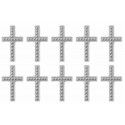Sachet de 10 motifs CROIX plastique, Argent