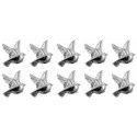 Sachet de 10 motifs Colombes plastique, Argent