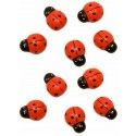 Lot de 10 petites Coccinelles adhésives en bois 1,5cm