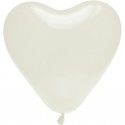 Lot de 8 ballons COEUR 35cm, blancs