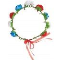 P'TIT Clown re88180 - Couronne de fleurs Bleu Blanc Rouge