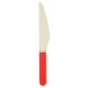 Party Pro 913235, Sachet de 8 couteaux en bois manche rouge