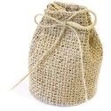 Lot de 4 ballotins Sacs Marins en toile jute, Naturel